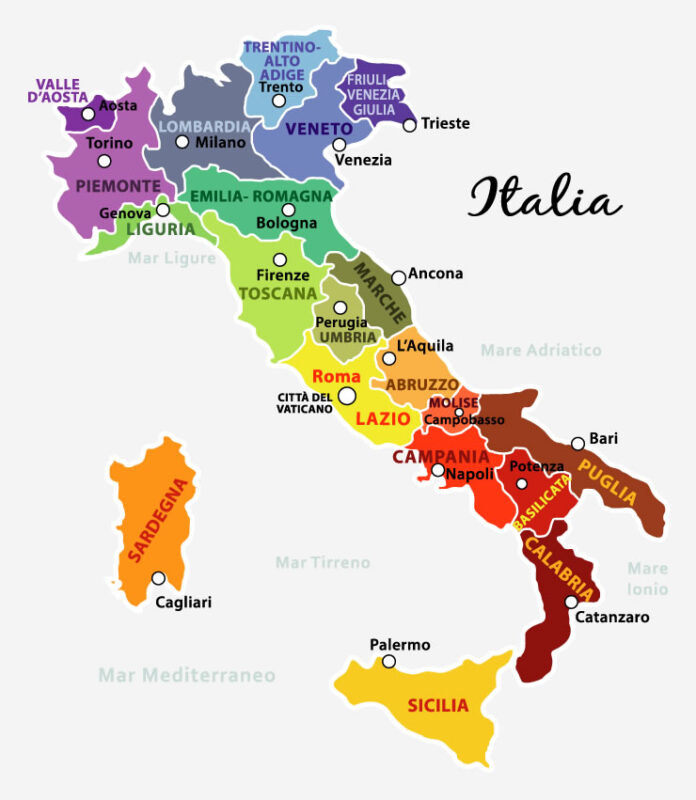 mapa roteiro italia