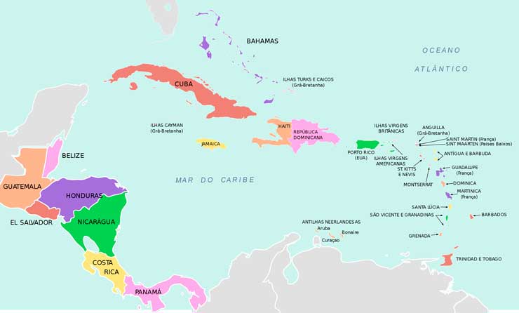 Mapa da América Central